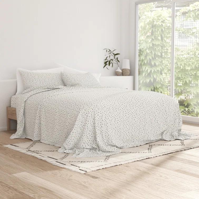 IEnjoy Home Violets Pattern Microfiber Sheet Set