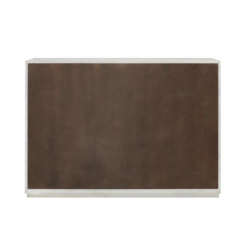 Stone-Textured 5 Drawer Accent Cabinet with Doors