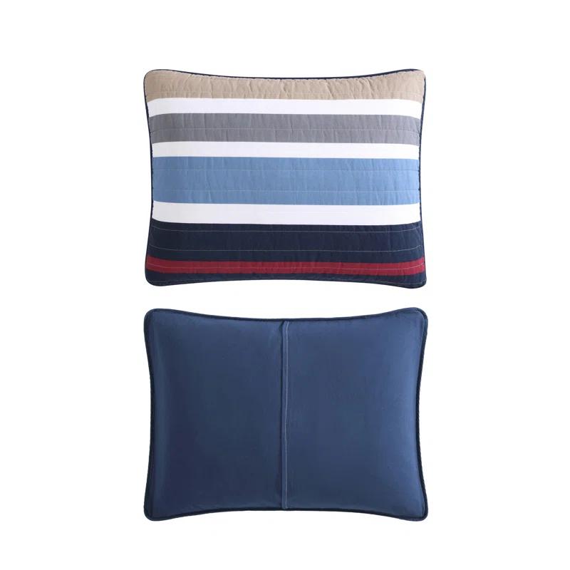 Nautica Nautica Bradford Cotton Reversible Navy Quilt Set