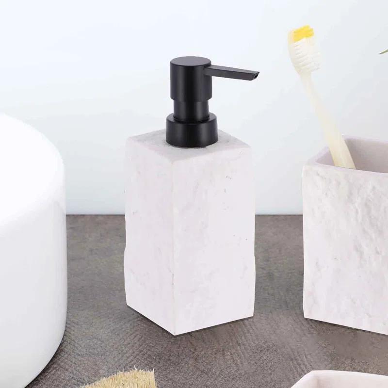Evideco Stone Bath Square Resin Hand Soap & Lotion Dispenser