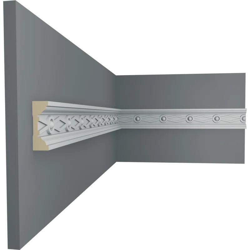 Ekena Millwork 1 1/2"H x 1/2"P x 94 1/2"L, (2" Repeat), Federal Chair Rail (Set of 8)