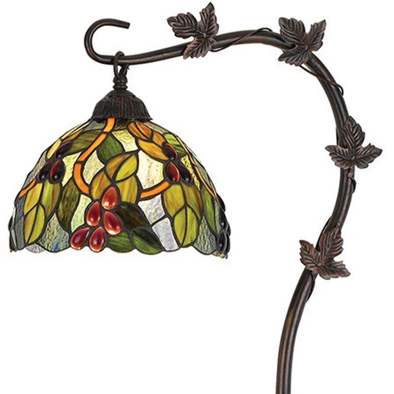 Bloomsbury Market 61" Bronze Traditional Shaped Floor Lamp With Green Yellow Dome Shade