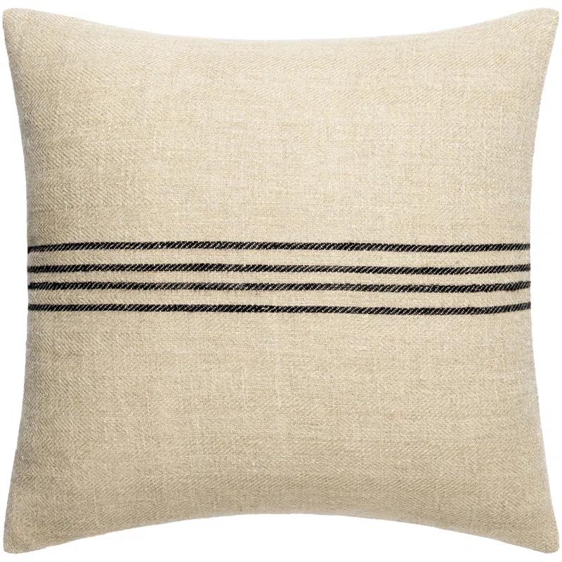 Becki Owens x Livabliss Brett Striped Linen Reversible Throw Pillow