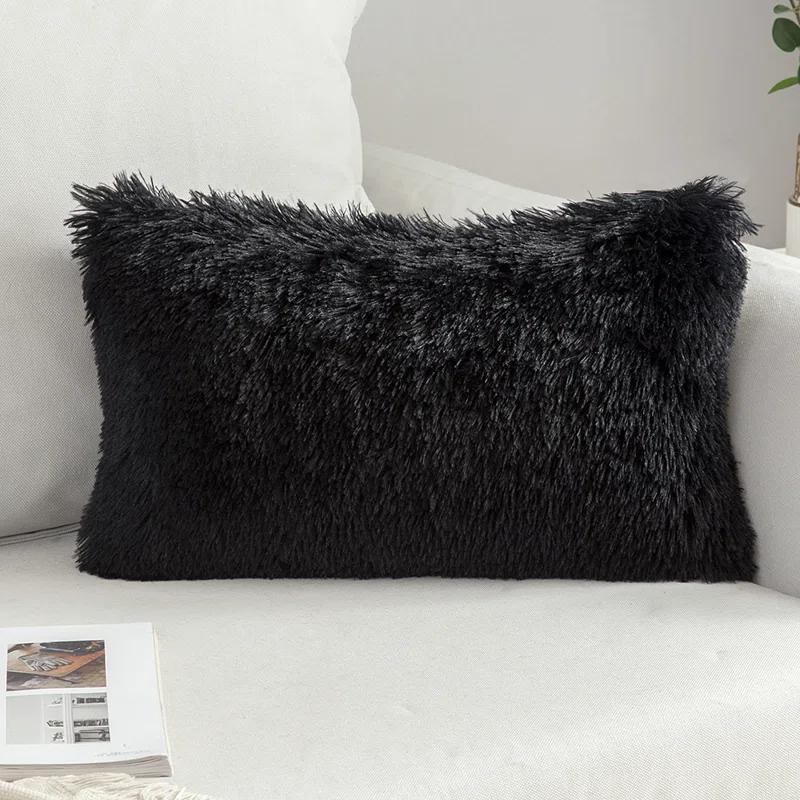 Cheer Collection Cheer Collection Shaggy Hair Decorative Throw Pillows (Set of 2)