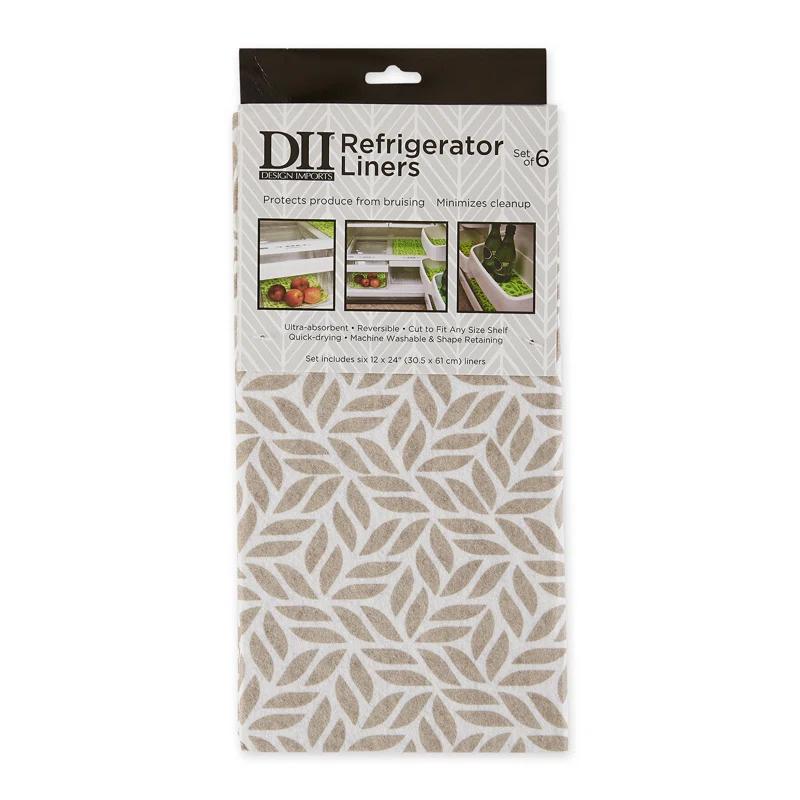 Design Imports Abstract Leaf Print Liner (Set of 6)