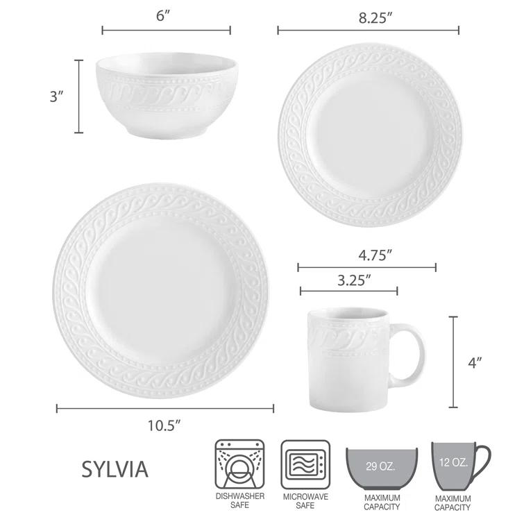 Pfaltzgraff Pfaltzgraff Sylvia 32-Piece Porcelain Dinnerware Set, Service for 8