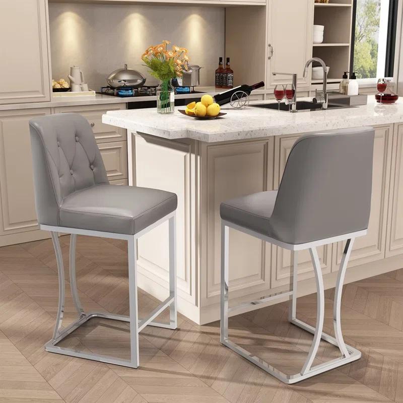 Mercer41 24" Counter Height Bar Stools with Back Kitchen Island Stools