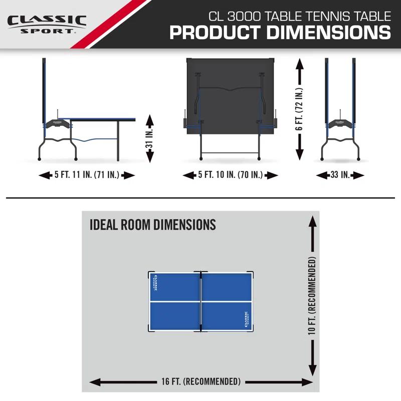 EastPoint Sports Regulation Size Foldable Indoor Ping Pong Table (18mm Thick)