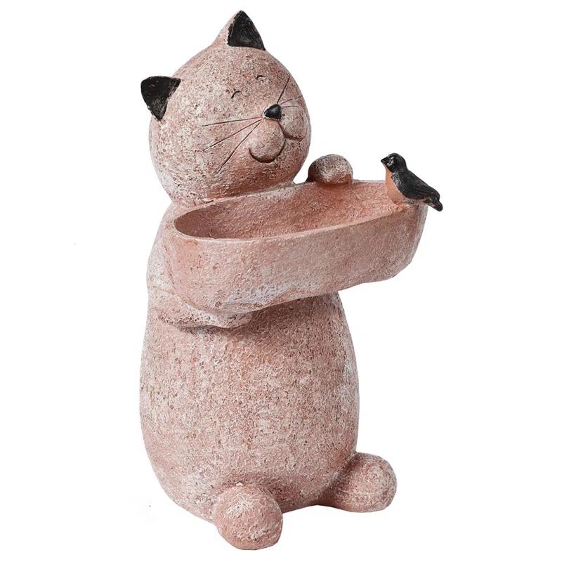 Trinx Cat Garden Statue Outdoor Decor Sculptures 12.3 Inch Height Figurine Gardening Lawn Ornament Gifts