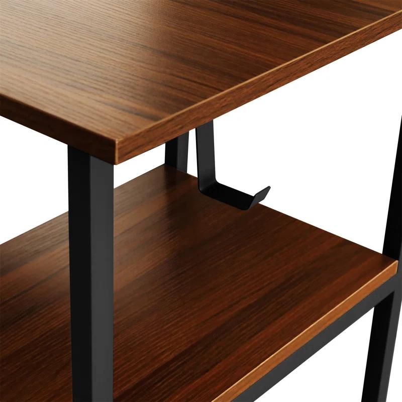 17 Stories Techni Mobili L-Shape Home Office Two-Tone Desk With Storage