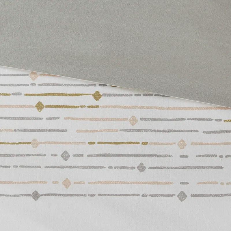 INK+IVY Nea Boho, Mid-Century 3 Piece Stripe Cotton Comforter Set With Tassels