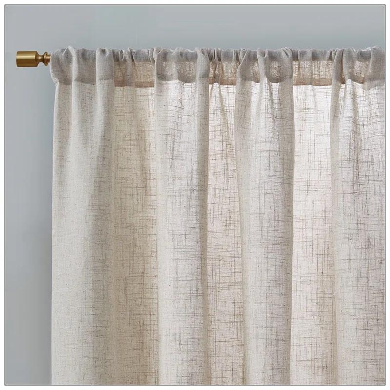 Madison Park Kyler Natural Linen Blend Light Filtering Curtain Panel Pair 52x84" (Set of 2)