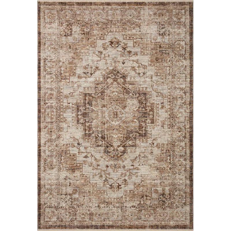 Loloi Rugs Sorrento Oriental Machine Made Power Loom Polyester Area Rug in Beige/Brown