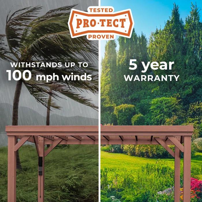 Backyard Discovery Backyard Discovery Brockton 14' x 10' Modern Cedar Wood Outdoor Patio Pergola Kit with PowerPort