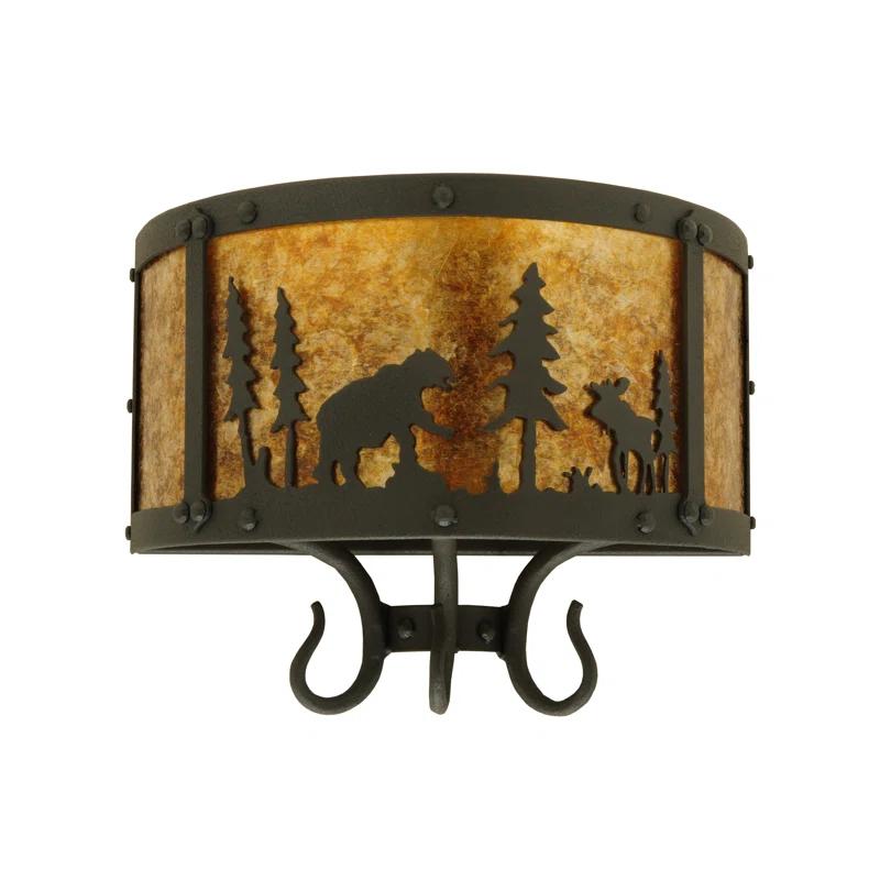 Wildlife At Pine Lake Flush Mounted Sconce