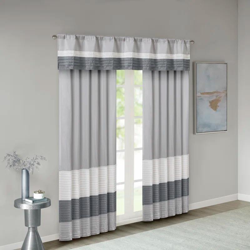 Madison Park Amherst Polyoni Pintuck Single Window Valance