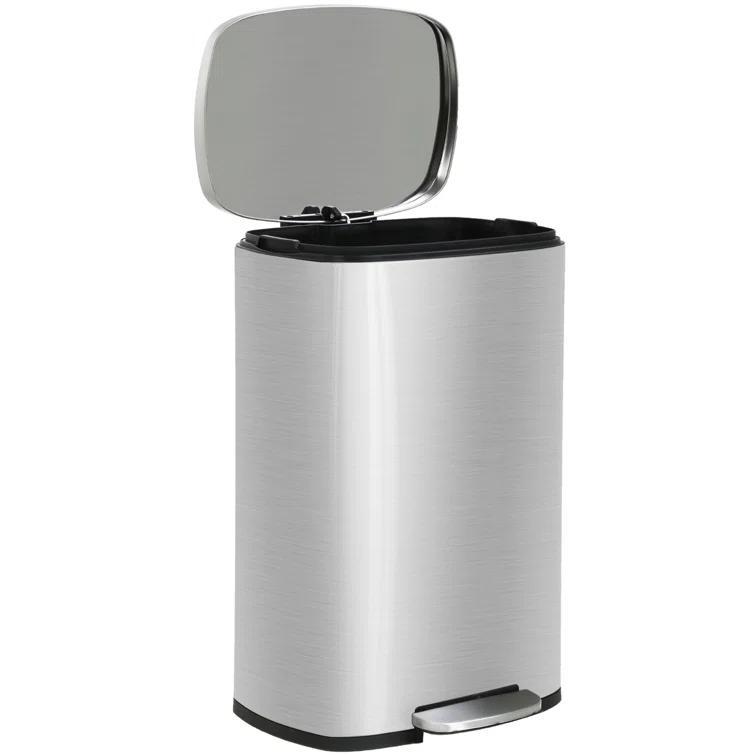 FDW Steel Step On Kitchen Trash Can - 13 Gallons