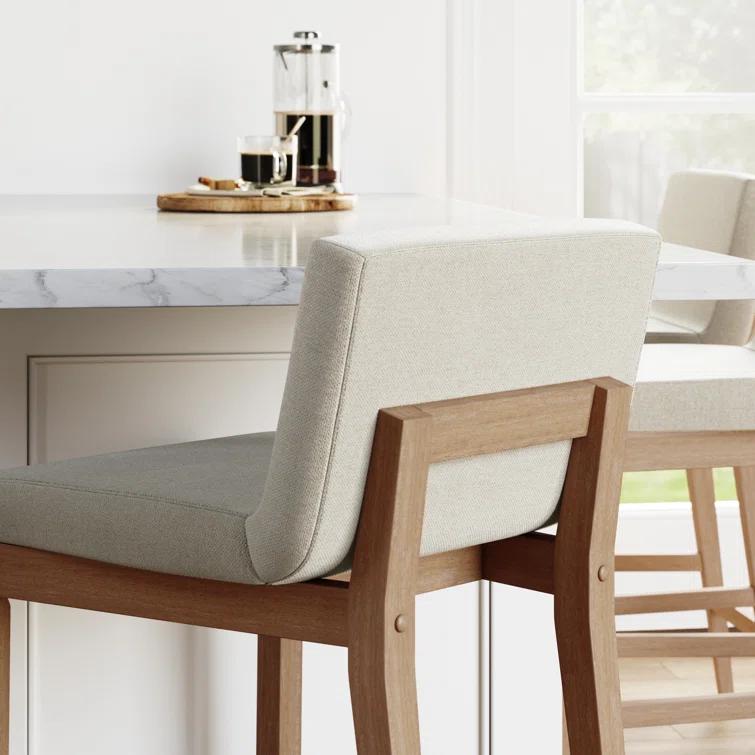 Nathan James Upholstered Wooden Stool