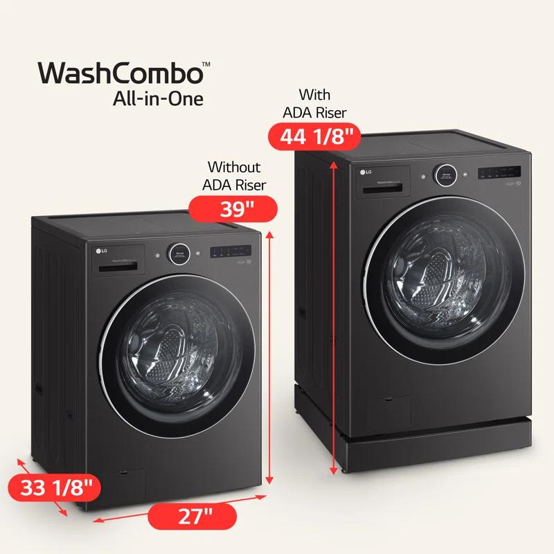 LG LG Ventless Washer/Dryer Combo WashCombo, All-in-One Mega Capacity with Inverter HeatPump, Technology and Direct Drive Motor, 5.0 cu. ft. WM6998HBA