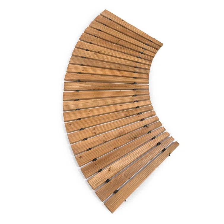 Plow & Hearth 4'L Roll-Out Curved Hardwood Pathway