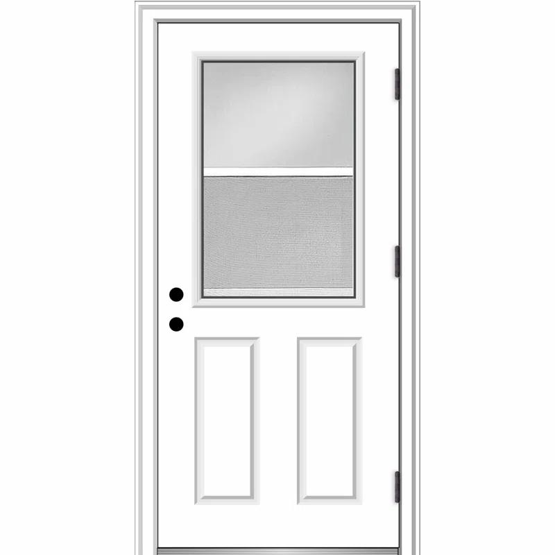 MMI DOOR Clear Glass 80'' Paneled Fiberglass Front Entry Doors