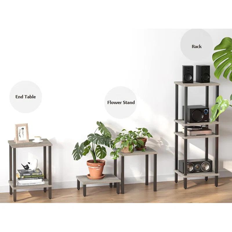 The End Table, Set of 2, Side Table, Nightstand, 2-Tier Storage Shelf, Sofa Table for Small Space