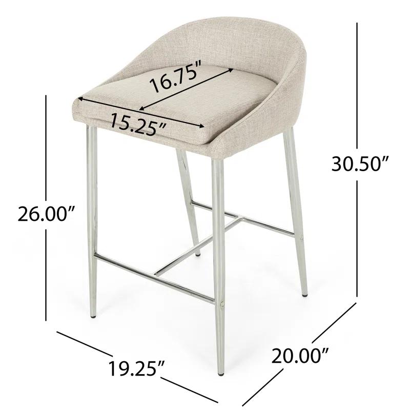 Ivy Bronx Modern&Simple Design Counter Stools Set of 2 – Upholstered Seats, Chrome-Finished Base for Kitchen Island or Breakfast Nook | Wayfair