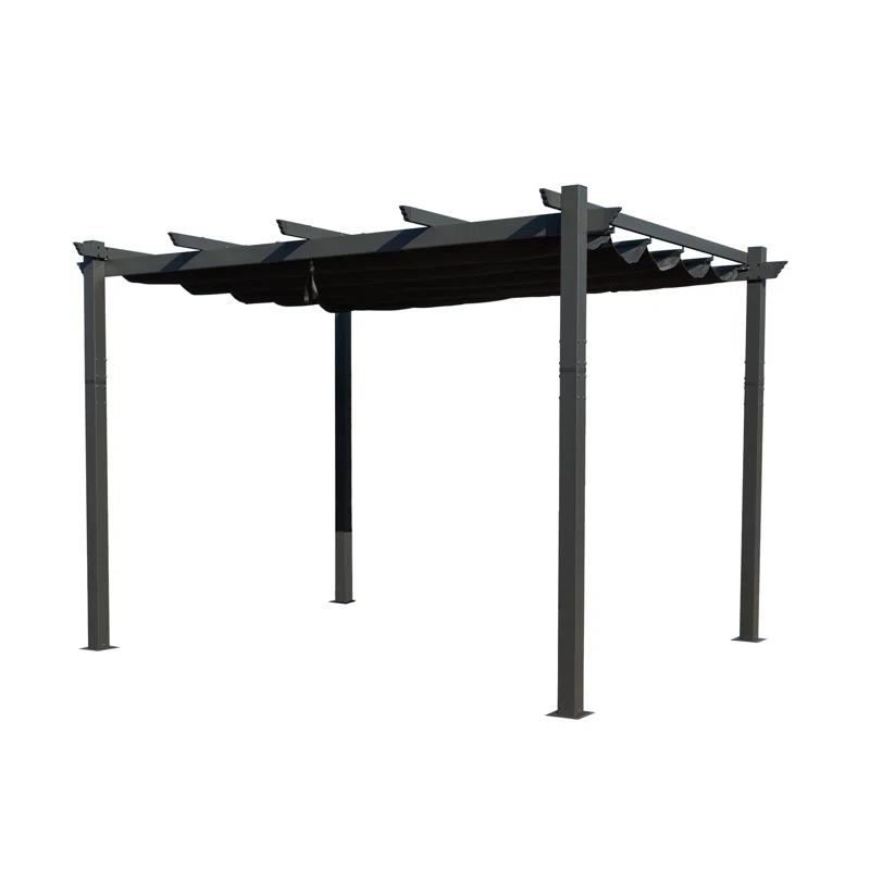 Kozyard Atlantics Outdoor Retractable Pergola with Sun Shade Canopy 10' x 13'
