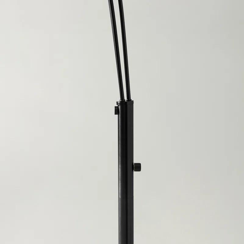 Trilage 84 in. Mid-Century Modern 3-Light Adjustable LED Floor Lamp with 3 Fabric Drum Shades