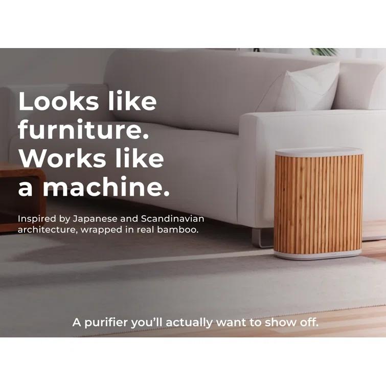 Windmill Windmill Smart Air Purifier for Home – Beautiful Modern Design – 3 in 1 with Medical Grade HEPA Activated Carbon Filter and Pre Filter – Quiet with White Noise Mode – Laser Sensor – Covers up to 1950 sq ft – Great for Smoke Dust Pets and Allergies