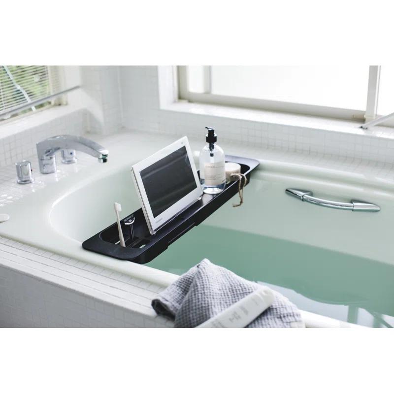 Yamazaki Home Tower Yamazaki Home Expandable Bathtub Caddy - Bathroom Tray Table Holder, 1.77" Height