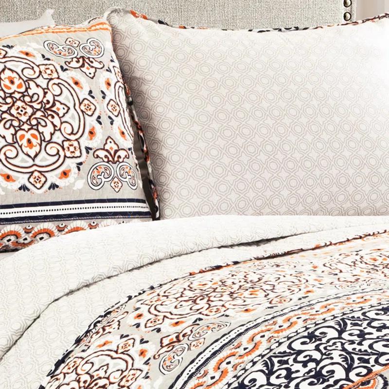 Lush Decor Nesco Navy 320 TC Reversible Modern & Contemporary 3 Piece Quilt Set
