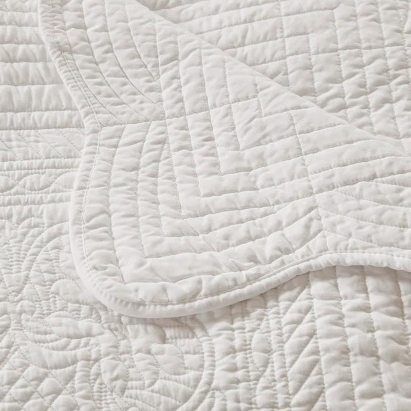 Journey Oversized Quilted Throw with Scalloped Edges