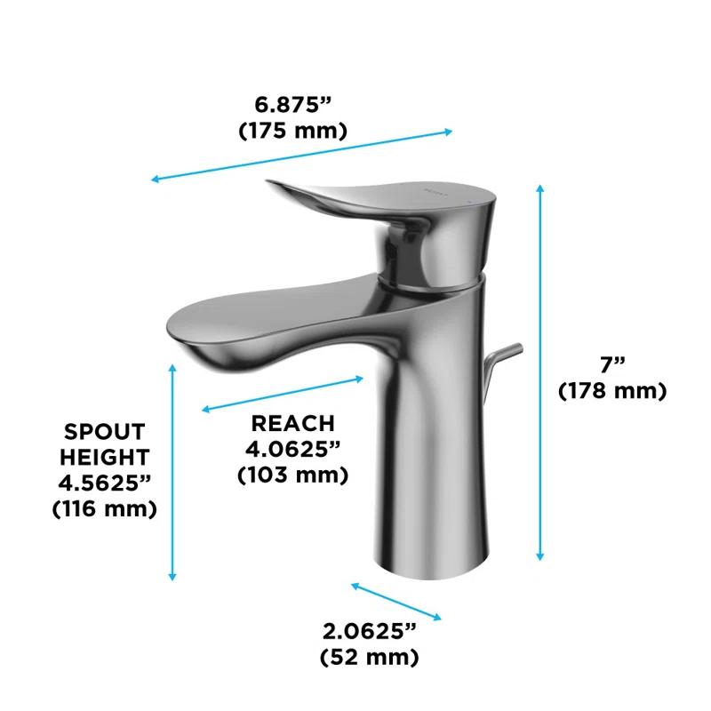 TOTO TLG01301U#BN Single Hole Bathroom Faucet with Drain Assembly and Comfort Glide Technology