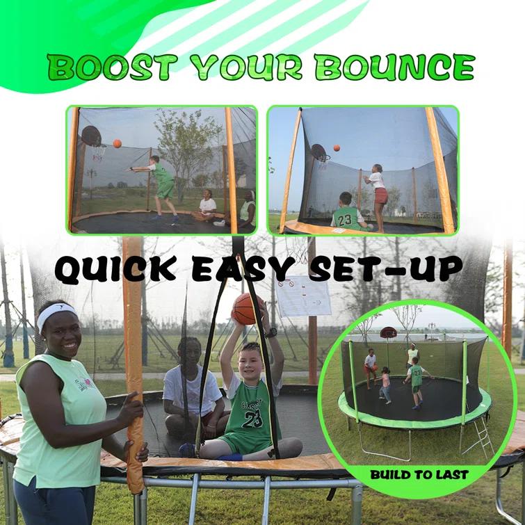 SKYBOUND Skybound 15' Round Backyard Trampoline with Safety Enclosure