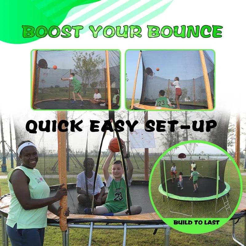 Skybound 15' Round Backyard Trampoline with Safety Enclosure