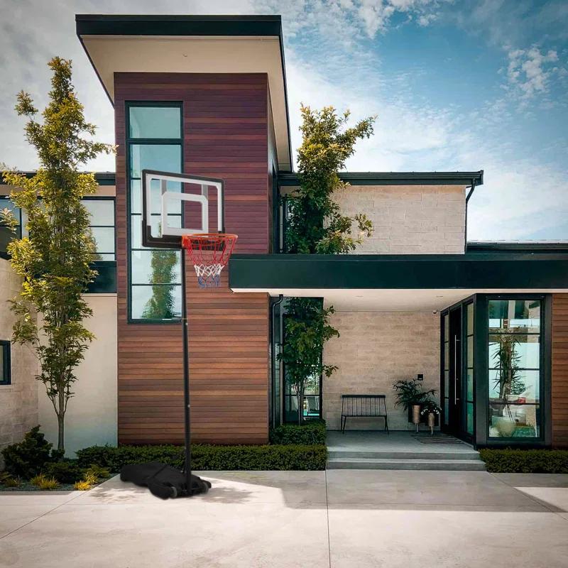 MoNiBloom Portable Basketball Hoop Goal 5ft - 7ft Adjustable with 33" Backboard Wheels Fillable Base