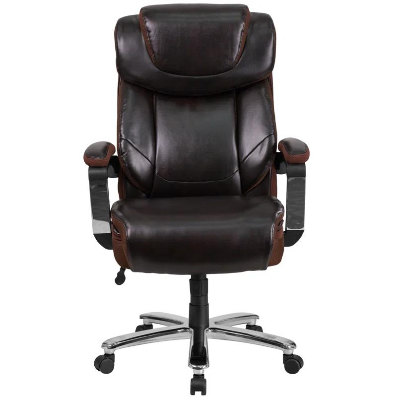 Flash Furniture Esmeralda Big & Tall LeatherSoft Ergonomic Office Chair with Headrest and Armrests
