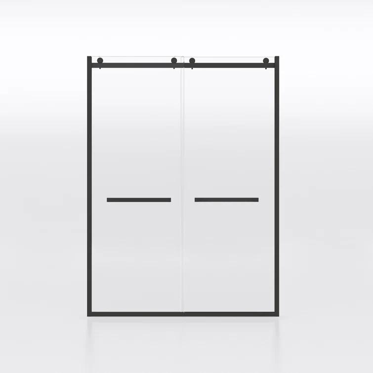 BVNECXP Frameless Sliding Glass Shower Doors 60" Width X 76"Height With 3/8"(10Mm) Clear Tempered Glass YY3CHO-W1675S00002