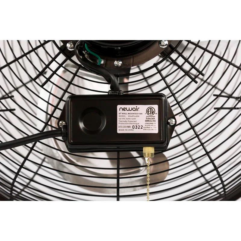Newair Newair 18" High Velocity Wall Mount Fan, Heavy Duty Outdoor Fan, Adjustable Tilt and 3 Speeds up to 4012 CFM, Pull Chain Switch