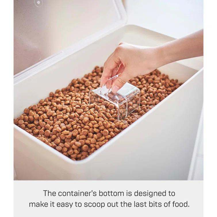 Yamazaki Home Airtight Pet Food Extra Large Storage Container With Transparent Lid, 6.6 gallons