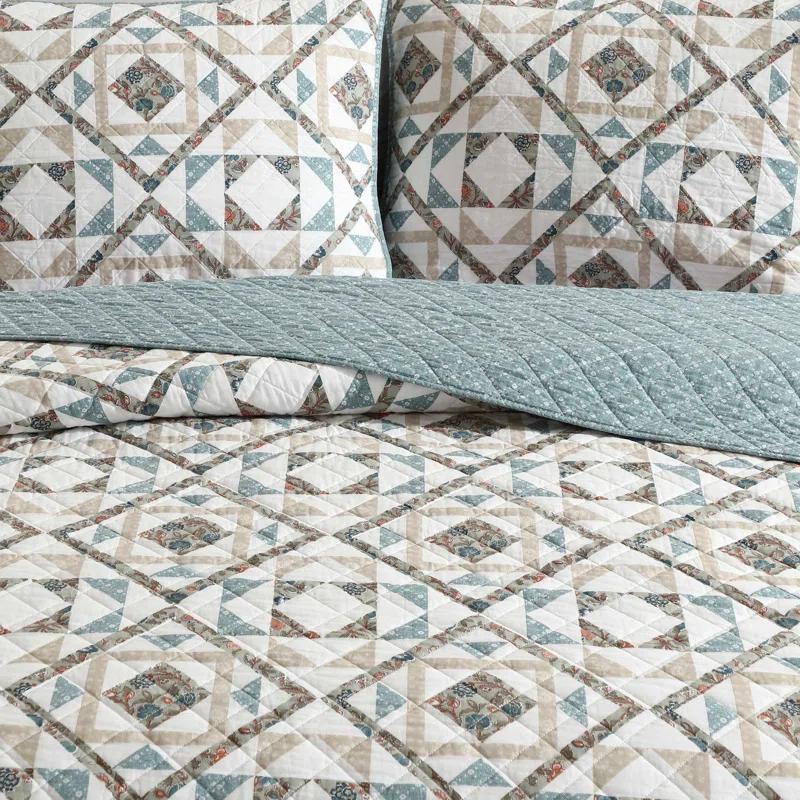 Wrangler Wrangler Annie Blue Cotton Reversible Quilt Set