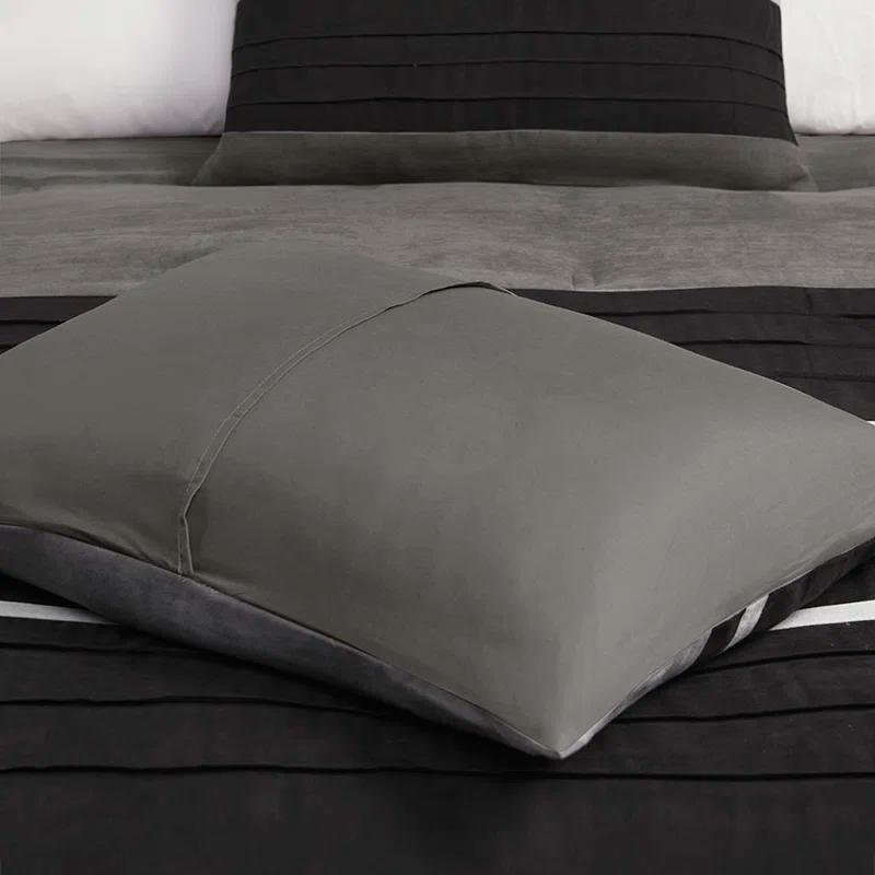 Madison Park Palmer 7 PC Pieced Faux Suede Comforter Set