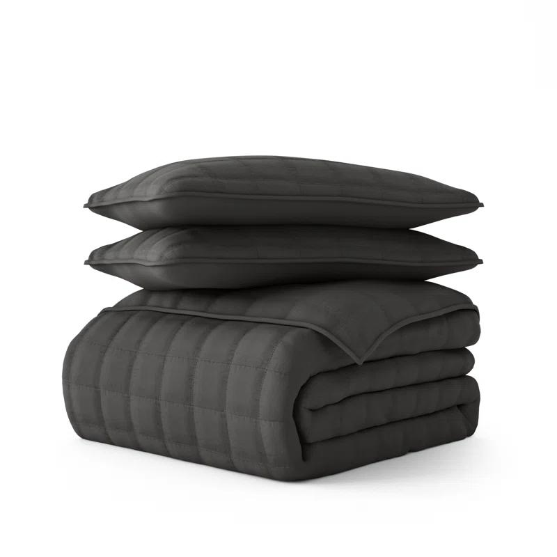 Simply Soft™ Double Brushed Microfiber Square Pattern Quilted Coverlet Set