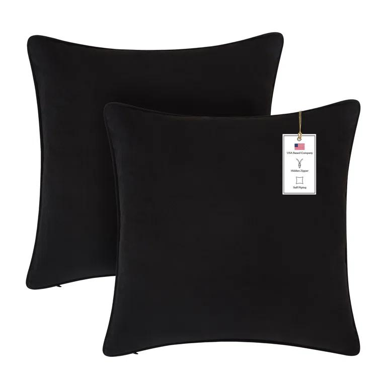 A1 Home Collections LLC A1HC Luxurious Fine Soft Velvet Throw Pillow Cover (Set of 2)