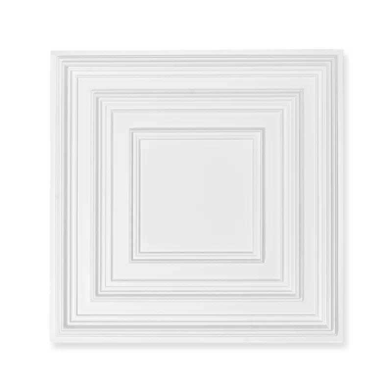 VEVOR Ceiling Tiles 12-Pack 24 x 24 in PVC Easy Installation White Peg Pattern | Wayfair