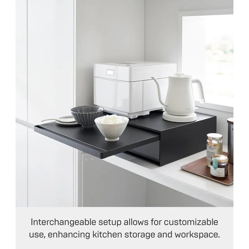Yamazaki Home Yamazaki Home Countertop Drawer With Pull-Out Shelf, Steel, Holds 37 Lbs