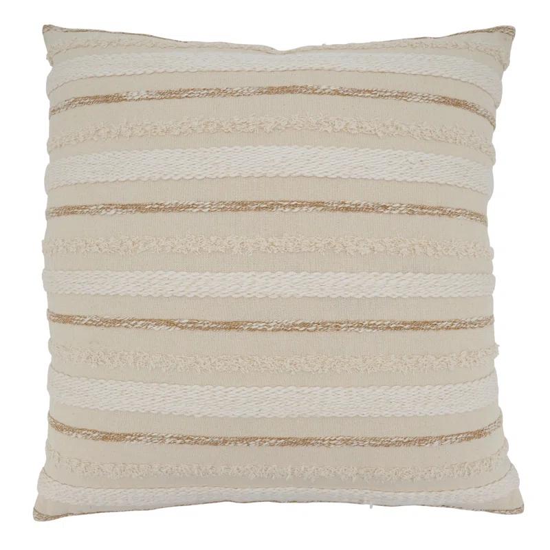 Saro Chloe Collection Appliqued Cotton Throw Pillow
