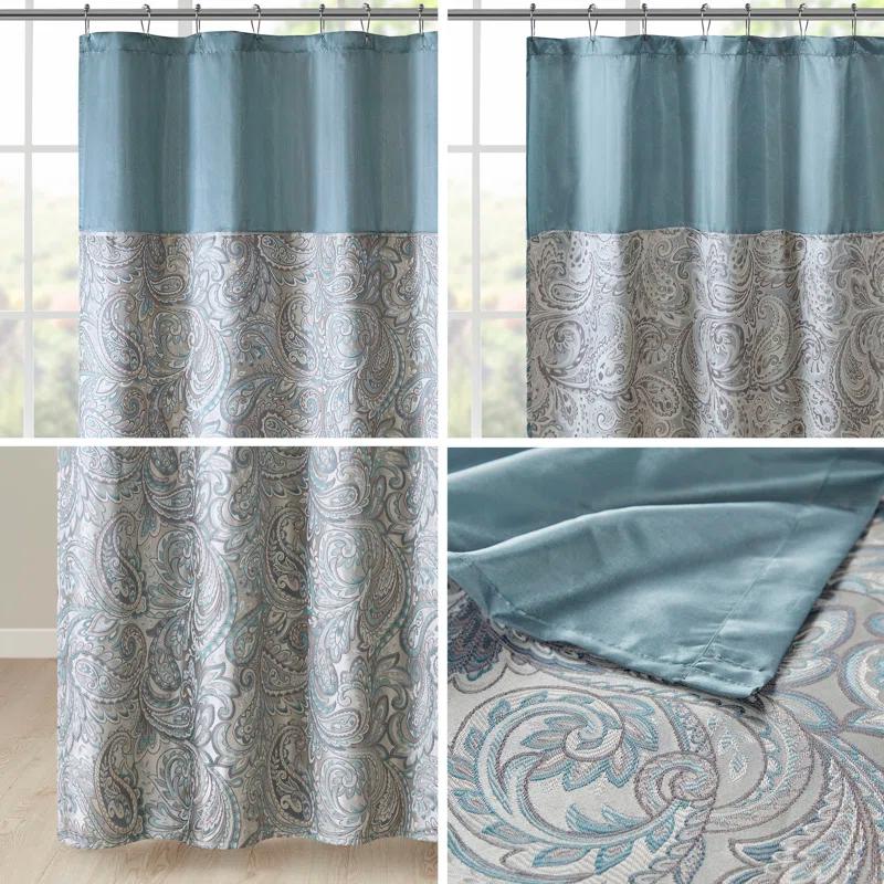 Madison Park Aubrey Paisley Jacquard Shower Curtain