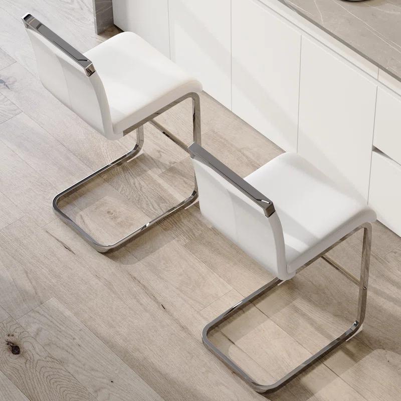 Ivy Bronx Mikale Upholstered Counter Stool with Metal Frame